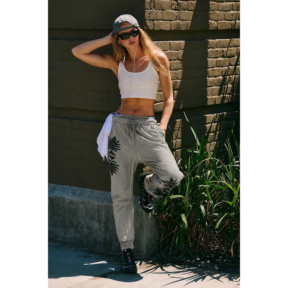 Daily Practice Anthropologie Real Fun Wow Joggers Grey Cotton Harem Pants Small